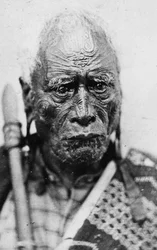 Porträt eines Maori-Mannes, Taraia Ngakuti te Tumuhuia, mit 